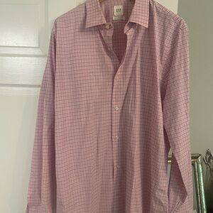 GAP Pink Casual Button Down Shirt with Checkered Design
